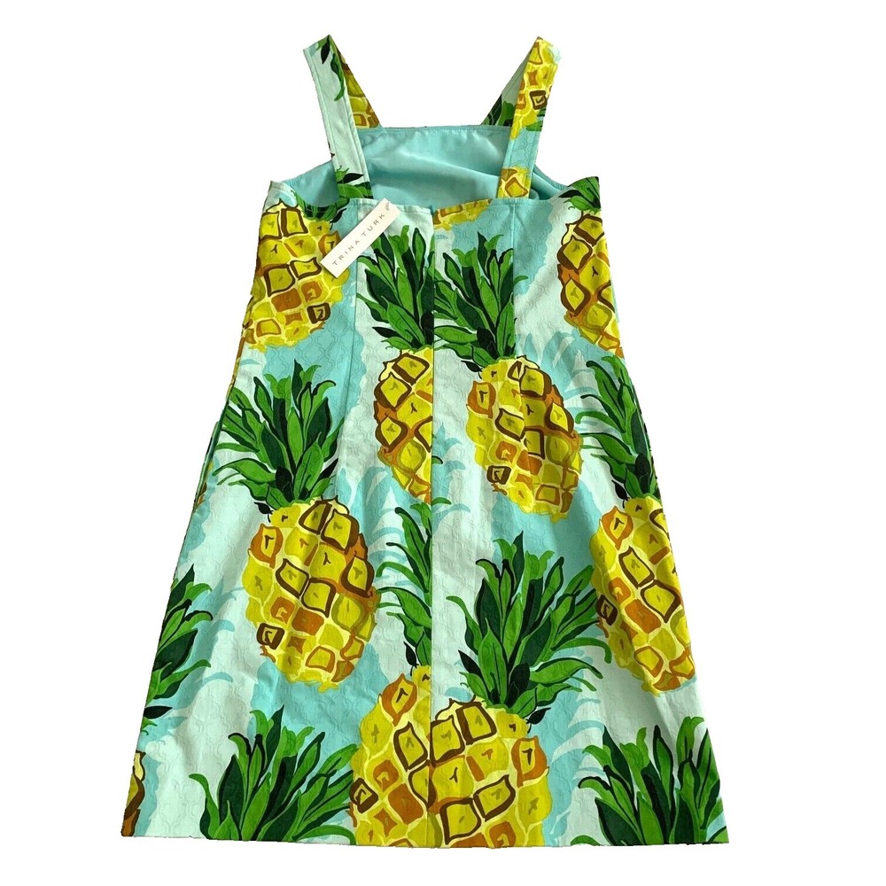 NWT Trina Turk Felisha Pineapple Sundress Shift Dress 0 00 XS Cotton Tropical - Picture 3 of 10